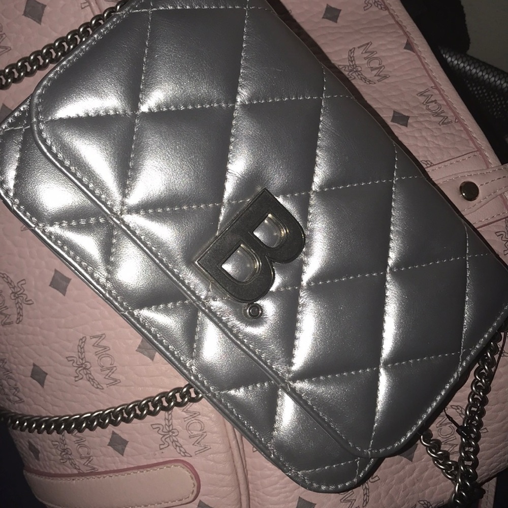 Balenciaga silver chain bag